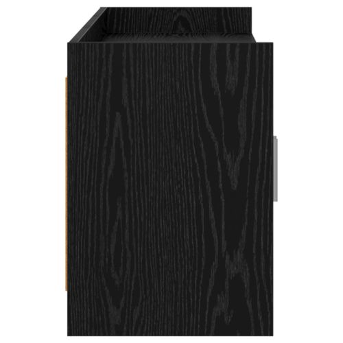 ТВ шкаф 168 x 33 x 47 см Черен дъб Инженерна дървесина