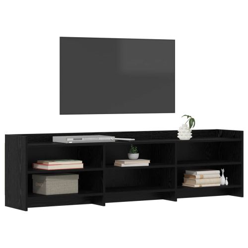 ТВ шкаф 168 x 33 x 47 см Черен дъб Инженерна дървесина