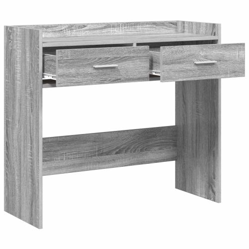 Конзолна маса Сив Сонома 90 x 35 x 80 см Инженерна дървесина