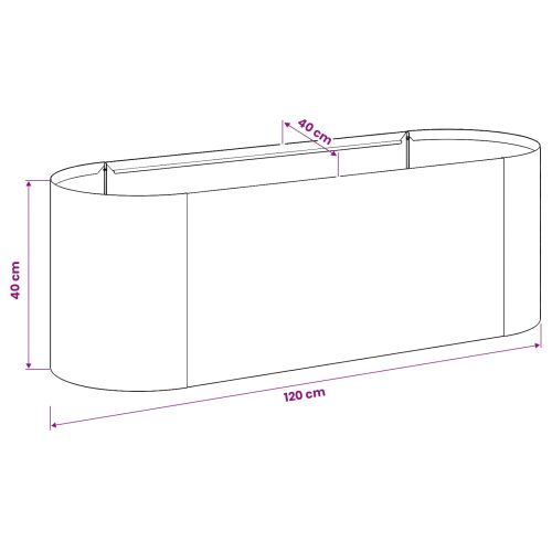 Вдигната леха за градина Поцинкована стомана 120 x 40 x 40 см