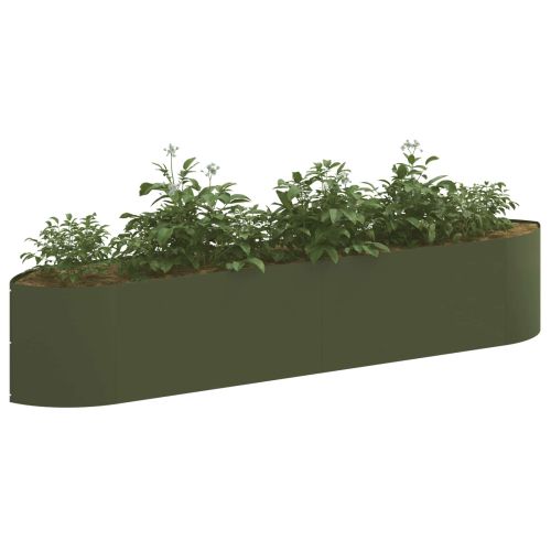 Вдигната леха за градина Маслиненозелено 220 x 40 x 40 см