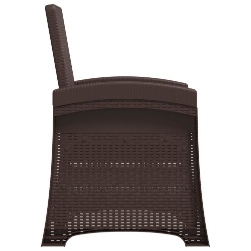Лежащ стол за градина с вид на ратан 2 pcs Кафяво ПП