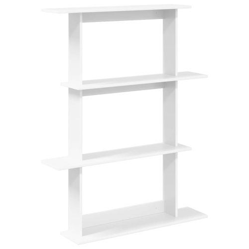 Стенен рафт Бяло 100 x 20 x 126 см Инженерна дървесина