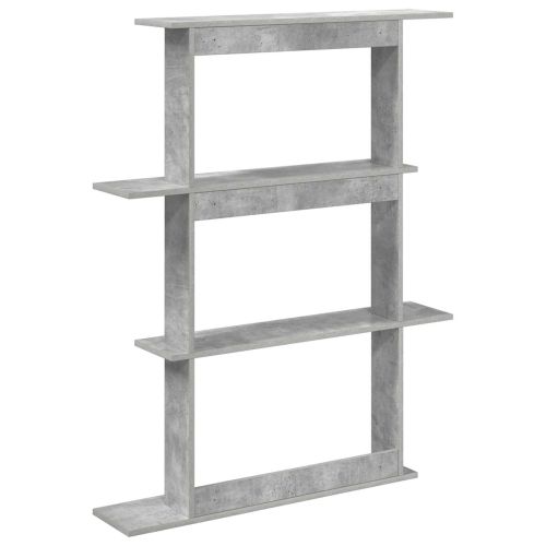 Стенен рафт Бетонно сиво 100 x 20 x 126 см Инженерна дървесина