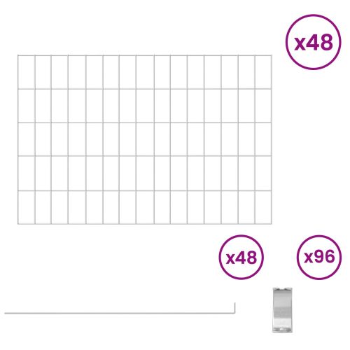 Оградата за градината с колчета 48 pcs 75 x 50 см Mesh