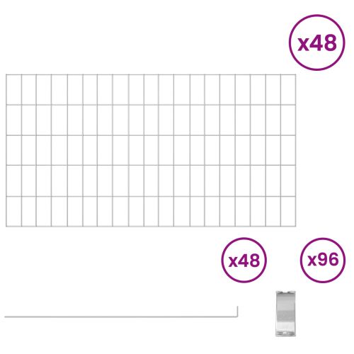 Оградата за градината с колчета 48 pcs 95 x 50 см Mesh