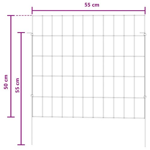 Оградата за градината с колчета 12 pcs 55 x 50 см Mesh