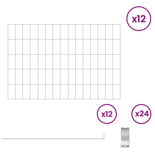 Оградата за градината с колчета 12 pcs 75 x 50 см Mesh