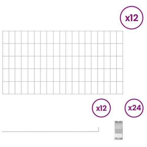 Оградата за градината с колчета 12 pcs 95 x 50 см Mesh
