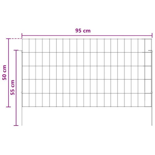 Оградата за градината с колчета 12 pcs 95 x 50 см Mesh
