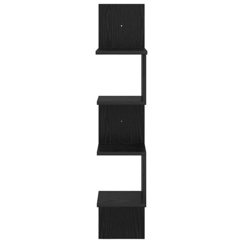 Стенен рафт Монтиране на стена Черен дъб 32 x 21 x 107 см