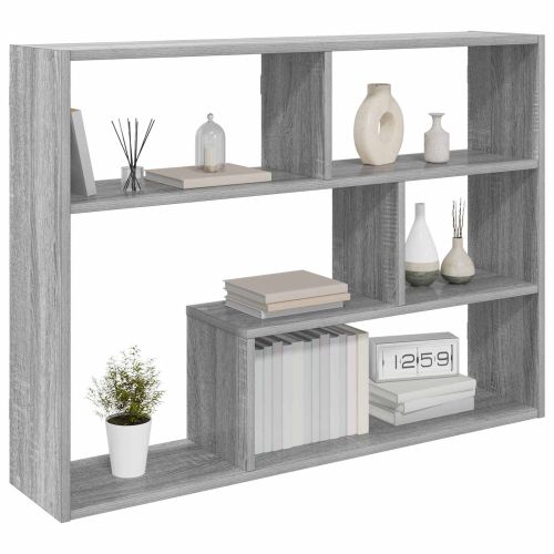 Стенен рафт Монтиране на стена Сив Сонома 95 x 20 x 69,5 см