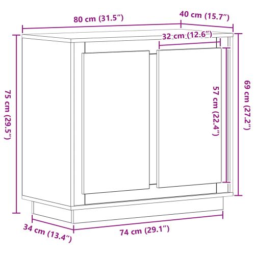 Служебен шкаф Дъб 80 x 40 x 75 см Инженерно дърво