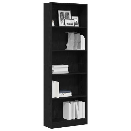 Рафт за книги Черния дъб 60 x 24 x 176 см Инженерно дърво