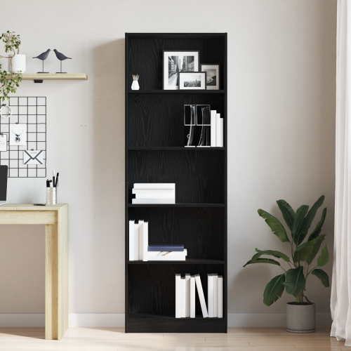 Рафт за книги Черния дъб 60 x 24 x 176 см Инженерно дърво