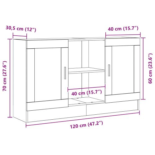 Служебен шкаф Черния дъб 120 x 30,5 x 70 см Инженерно дърво