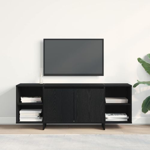 ТВ шкаф 130 x 35 x 50 см Черен дъб Инженерна дървесина
