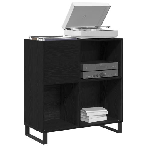 Шкаф за грамофонни плочи с рафт Черния дъб 85 x 38 x 89 см