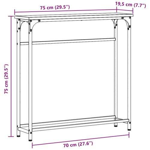 Конзолна маса Старо дърво 75 x 19,5 x 75 см Инженерно дърво