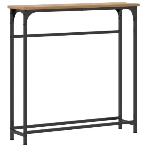 Конзолна маса с рафт Дъб 75 x 19,5 x 75 см Инженерно дърво