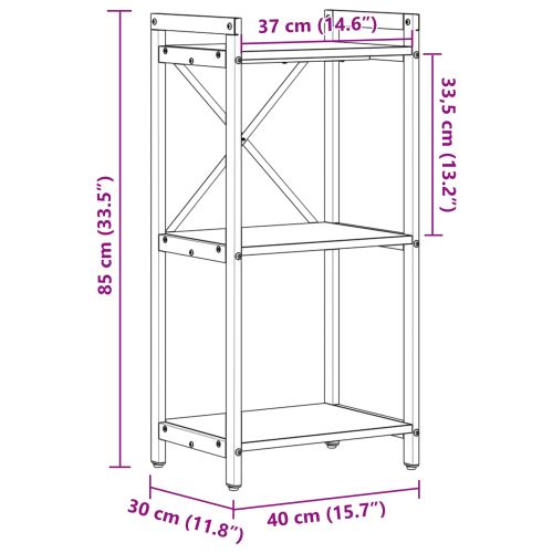 Рафт за книги Дъб 40 x 30 x 85 см Инженерно дърво