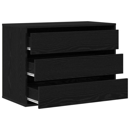 Чекмеджетен шкаф Черно 80 x 41 x 58 см Инженерно дърво
