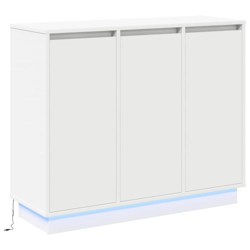 LED конзолна маса Бяло 90 х 32 х 75 см Инженерно дърво