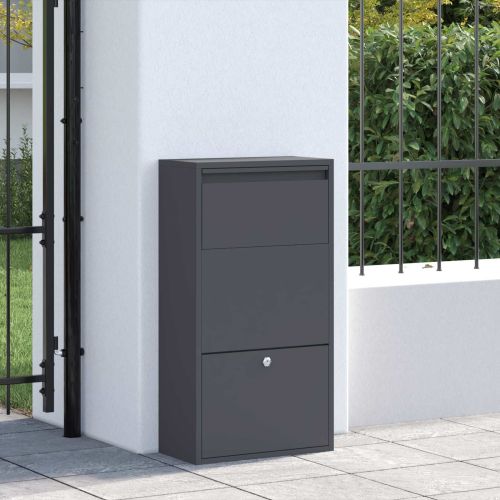 Пощенска кутия за пратки Антрацит 44 x 22 x 82 см Стомана