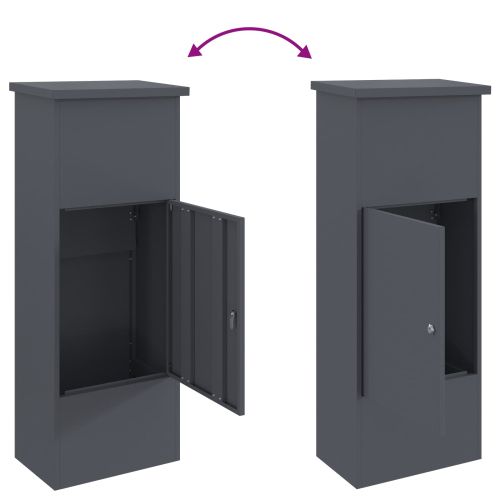 Пощенска кутия за пратки Антрацит 44,5 x 29 x 110,5 см Стомана