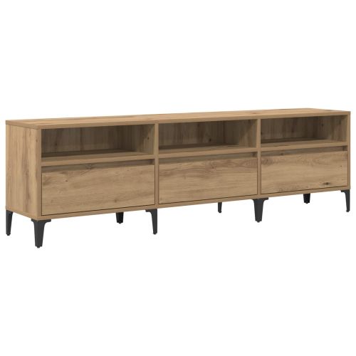 ТВ шкаф Дъб 150 x 30 x 45 см Инженерна дървесина и желязо