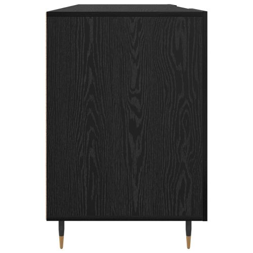 Бюро с рафт с врата Черен дъб 140 x 50 x 75 см Инженерно дърво