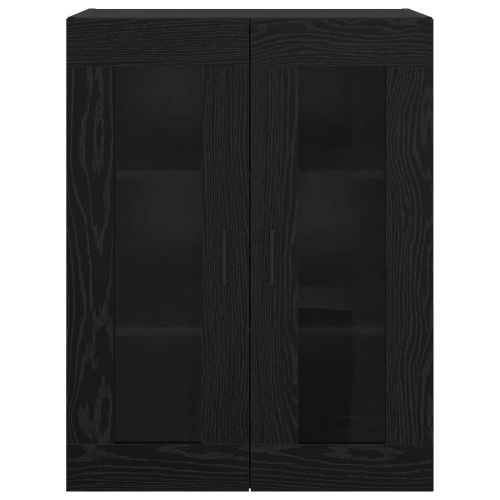 Стенен шкаф Черно 69,5 x 34 x 90 см Инженерно дърво