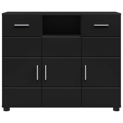 Дървен шкаф Черно 88,5 x 30,5 x 73 см Инженерно дърво