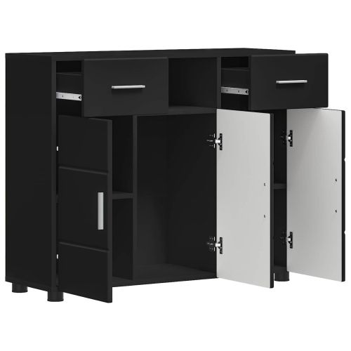 Дървен шкаф Черно 88,5 x 30,5 x 73 см Инженерно дърво
