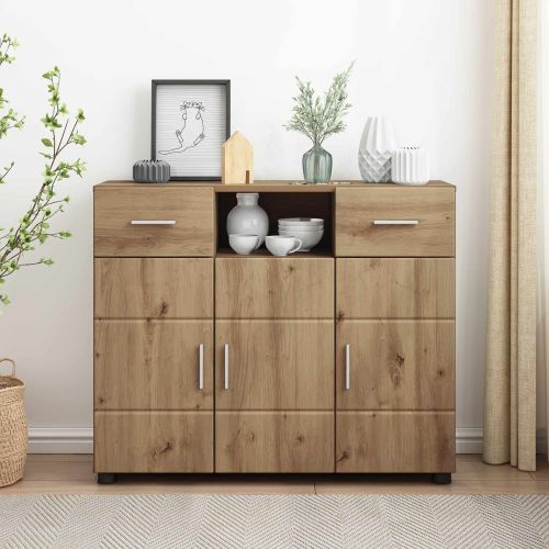 Дървен шкаф с чекмедже Дъб 88,5 x 30,5 x 73 см Инженерно дърво