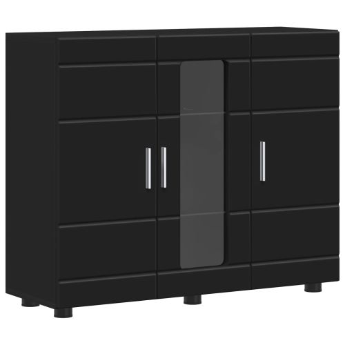 Дървен шкаф Черно 88,5 x 30,5 x 73 см Инженерно дърво
