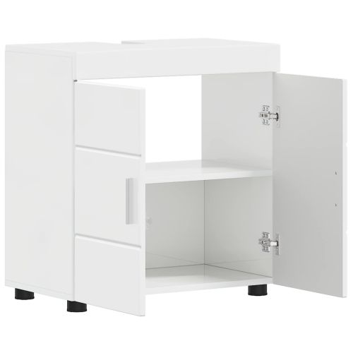 Комплект шкафове за баня TULUM Лъскаво бяло 60 x 34 x 63 см