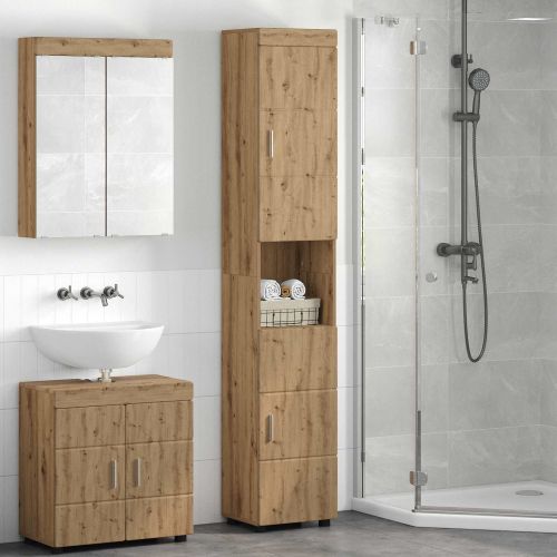 Комплект шкафове за баня TULUM Дъб 37 x 31,5 x 203 см