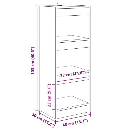Шкаф за книги Старо дърво 40 x 30 x 103 см Инженерно дърво