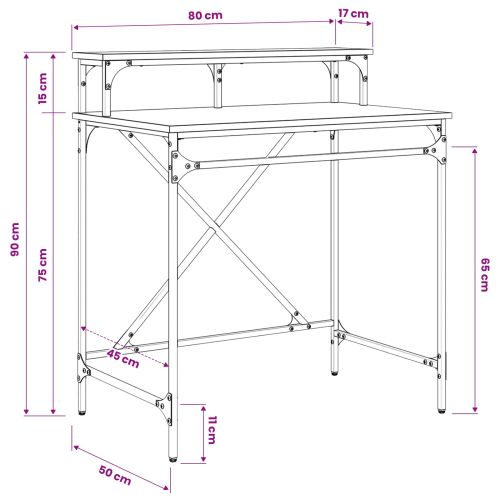 Бюро Дъб 80 x 50 x 90 cm Инженерно дърво