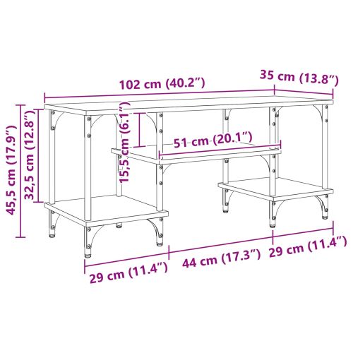 ТВ шкаф Старо дърво 102 x 35 x 45,5 см