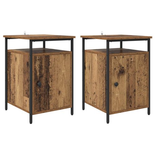Нощен шкаф 2 pcs Старо дърво 40 x 42 x 60 см Инженерно дърво