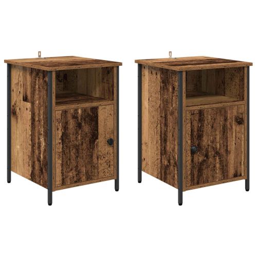 Нощен шкаф 2 pcs Старо дърво 40 x 42 x 60 см Инженерно дърво
