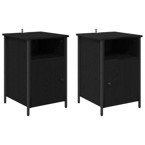 Нощен шкаф 2 pcs Черния дъб 40 x 42 x 60 см Инженерно дърво
