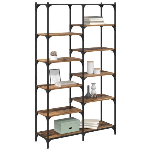 Рафт за книги Старо дърво 100 x 32 x 170 см Инженерно дърво