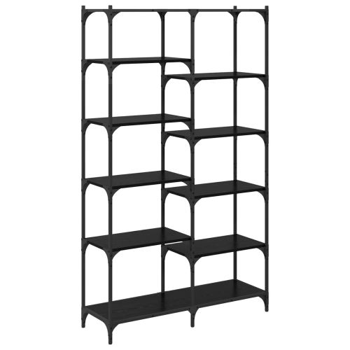 Рафт за книги Черен дъб 100 x 32 x 170 см Инженерно дърво
