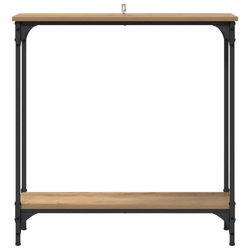 Конзолна маса с рафт Дъб 75 x 22,5 x 75 см Инженерно дърво