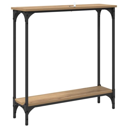 Конзолна маса с рафт Дъб 75 x 22,5 x 75 см Инженерно дърво