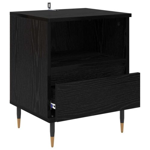 Нощен шкаф 2 pcs Черния дъб 40 x 35 x 50 см Инженерно дърво