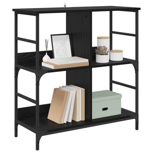 Рафт за книги Черен дъб 78.5 x 33 x 82 см Инженерно дърво